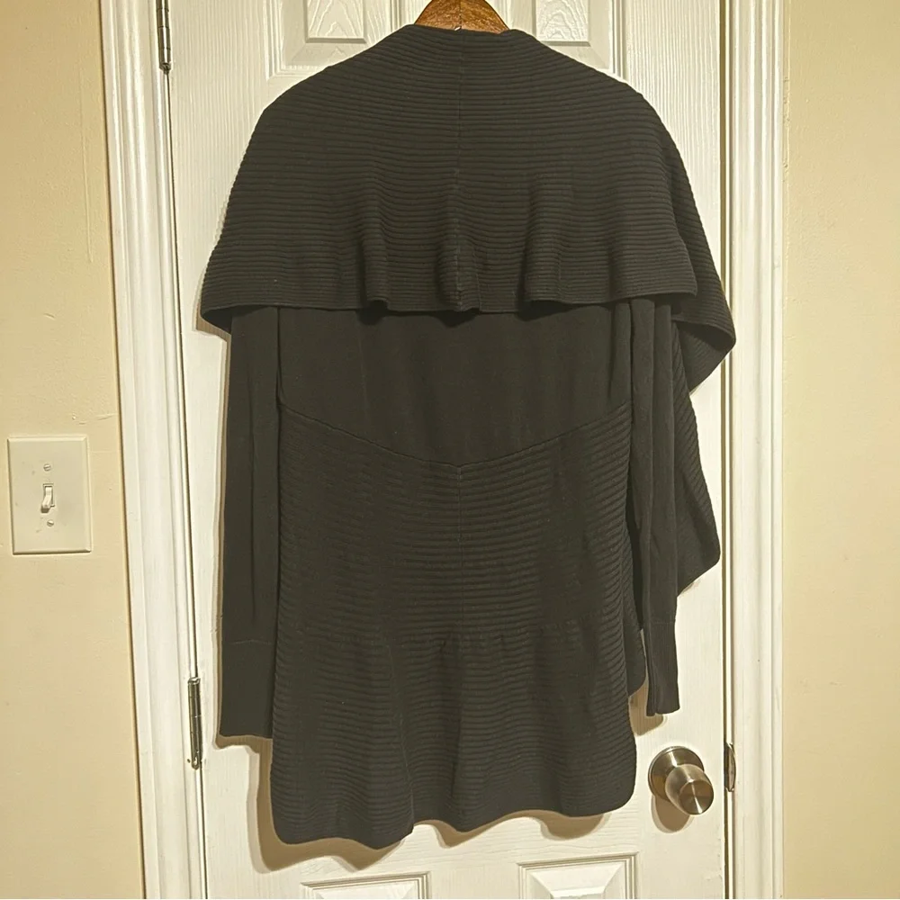 WHBM‎ Black Ruffle Open Front Cardigan Medium